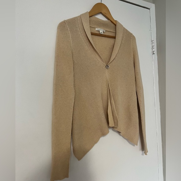 Banana Republic rabbit fur cotton blend flock cardigan beige sweater - Picture 2 of 6